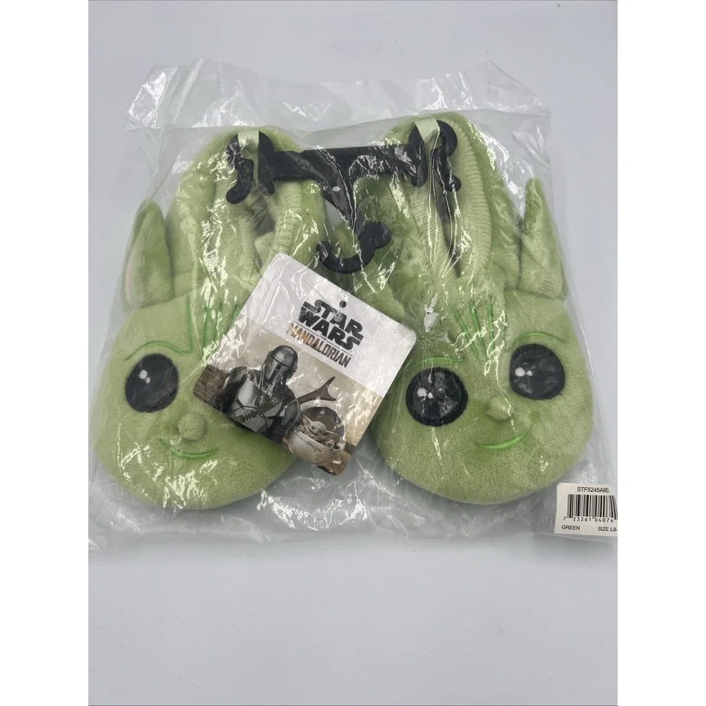Disney Star Wars The Mandalorian Baby Yoda Grogu Slippers Kid Toddler Lg9-10 NWT